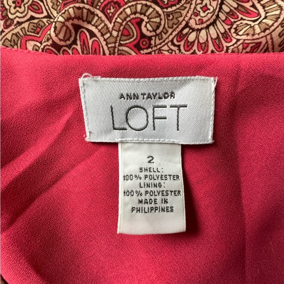 LOFT NWOT EMPIRE WAIST SLEEVELESS PAISLEY DRESS FULLY LINED | SIZE: 2 - Picture 11 of 11